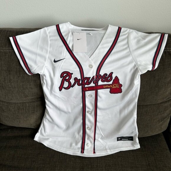 Nike Authentic Atlanta Braves MLB Baseball White Jersey - Picture 1 of 5